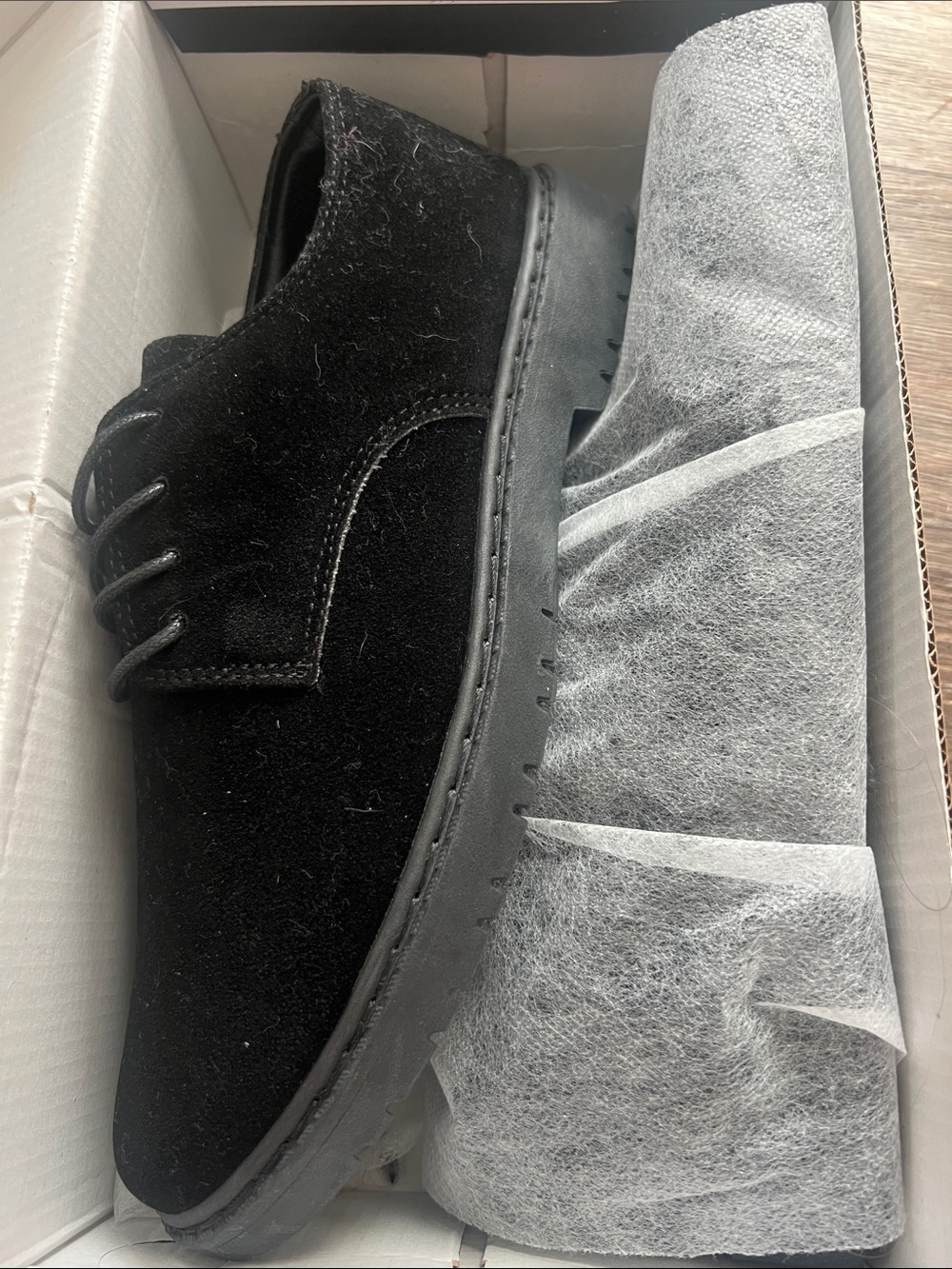 Men's Black Suede Casual Derby Shoes